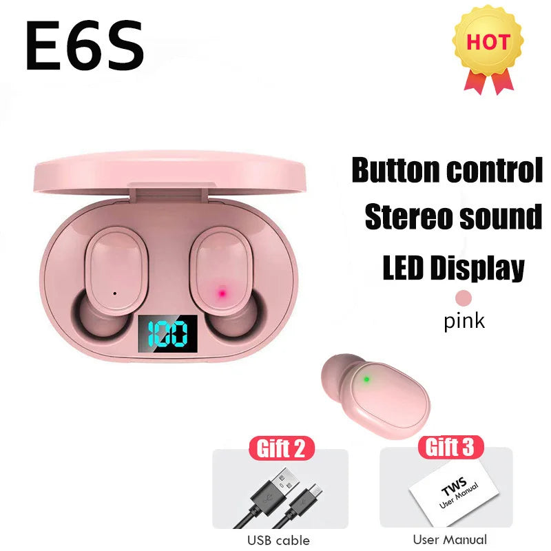 A6S TWS Earbuds Wireless Bluetooth Headset Touch Control Earphone With HD Mic Headphones Sports Waterproof Earphones For iPhone