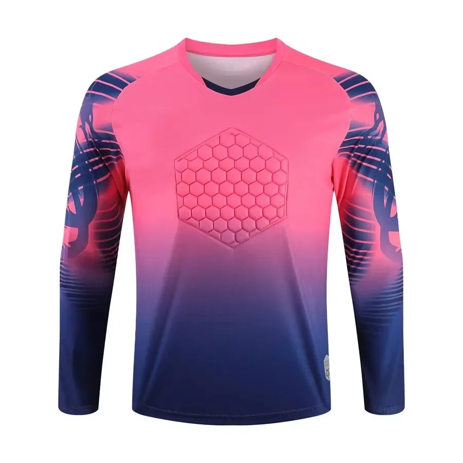 Custom Men Football Goalkeeper Uniforms Suit Adult Kids Jerseys Sets Long Sleeve Protective Sponge Soccer Shirt Pants Sports
