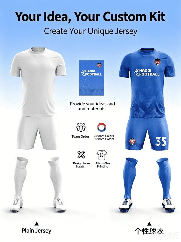 Personalize Football Jerseys Soccer Uniforms Adult and Futsal Sportswear Training Tracksuits Athlete Training Clothes customized
