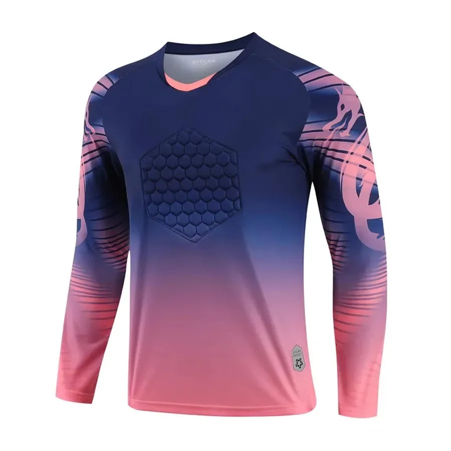 Custom Men Football Goalkeeper Uniforms Suit Adult Kids Jerseys Sets Long Sleeve Protective Sponge Soccer Shirt Pants Sports