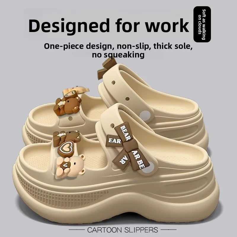 Women's Sandals 2026 New Summer Outdoor Fashion Heightening Work Special Soft Bottom Anti-slip Casual Slippers Ladies