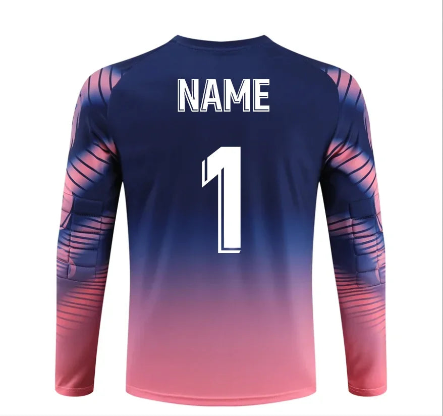 Custom Men Football Goalkeeper Uniforms Suit Adult Kids Jerseys Sets Long Sleeve Protective Sponge Soccer Shirt Pants Sports
