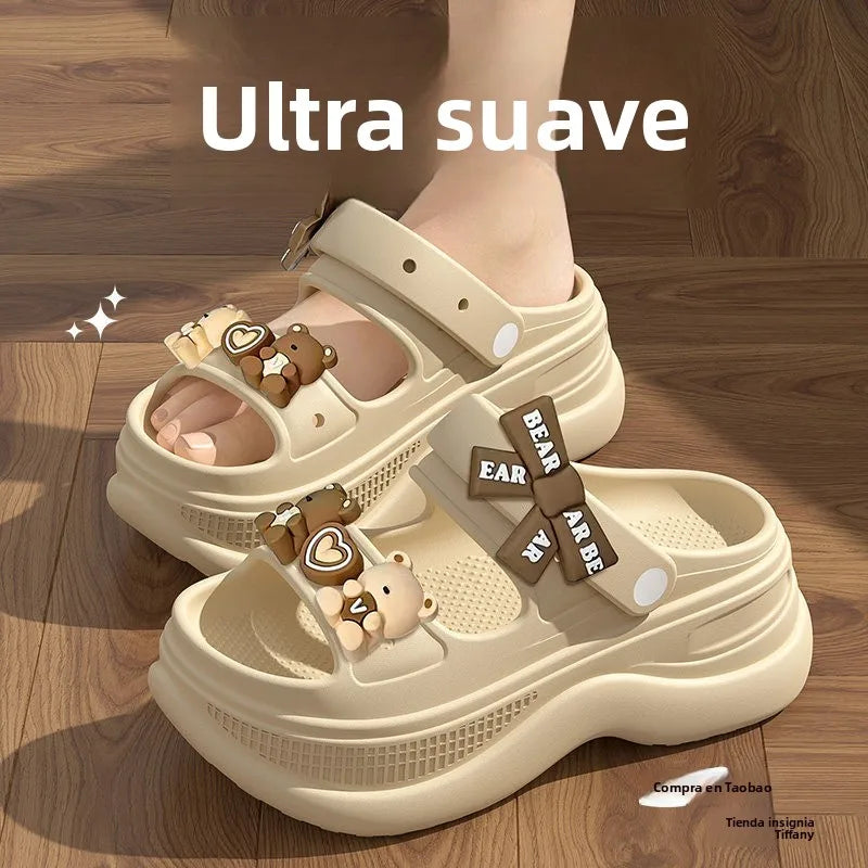Women's Sandals 2026 New Summer Outdoor Fashion Heightening Work Special Soft Bottom Anti-slip Casual Slippers Ladies