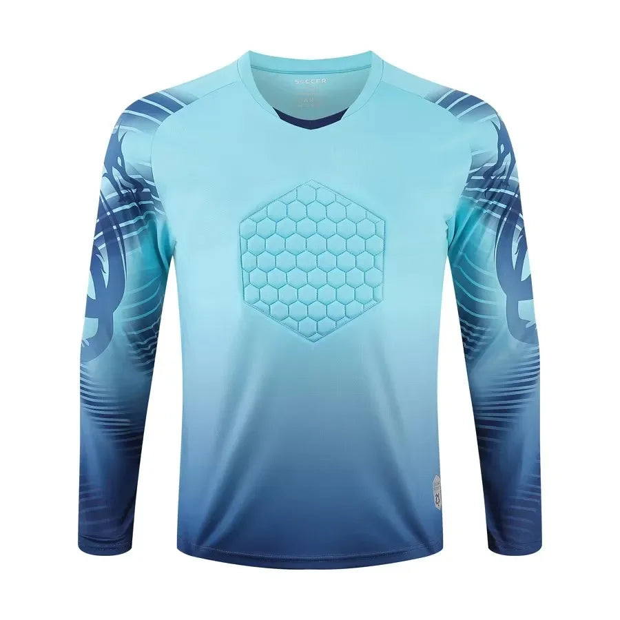 Custom Men Football Goalkeeper Uniforms Suit Adult Kids Jerseys Sets Long Sleeve Protective Sponge Soccer Shirt Pants Sports