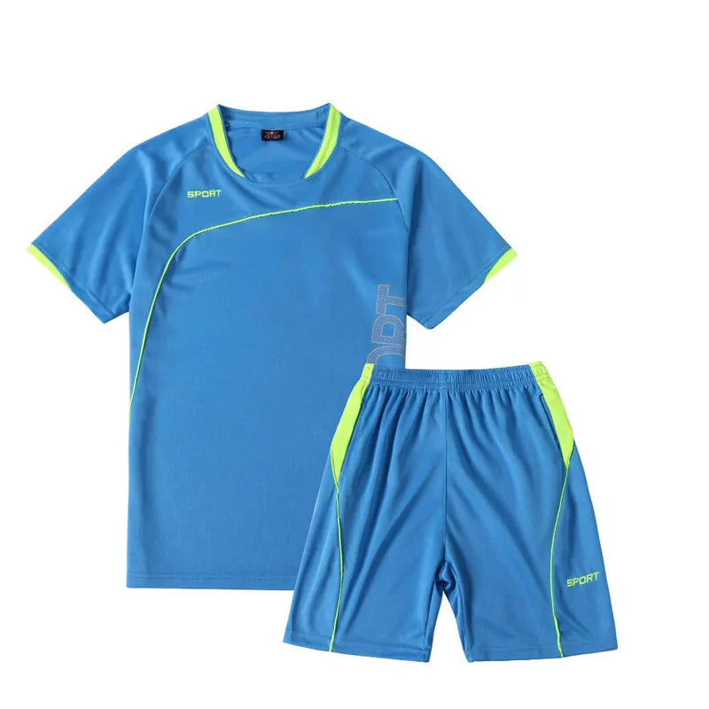 Adult Children Football Jerseys Men Boys Girls Student Soccer Sets Short Sports Kid Uniforms Fitness Socks Tracksuit Suits 02
