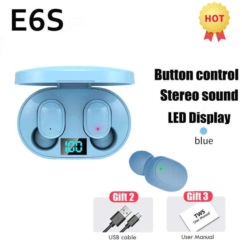 A6S TWS Earbuds Wireless Bluetooth Headset Touch Control Earphone With HD Mic Headphones Sports Waterproof Earphones For iPhone