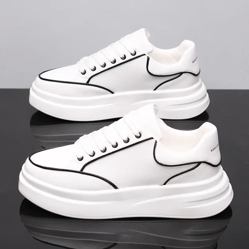 Women's Men's Sneakers Casual Sports Shoes Lightweight PU Leather Breathable Shoe Mens Flat White Tenis Shoes Zapatillas Hombre