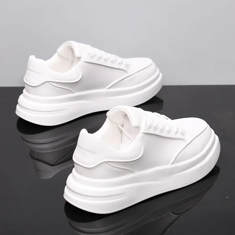 Women's Men's Sneakers Casual Sports Shoes Lightweight PU Leather Breathable Shoe Mens Flat White Tenis Shoes Zapatillas Hombre
