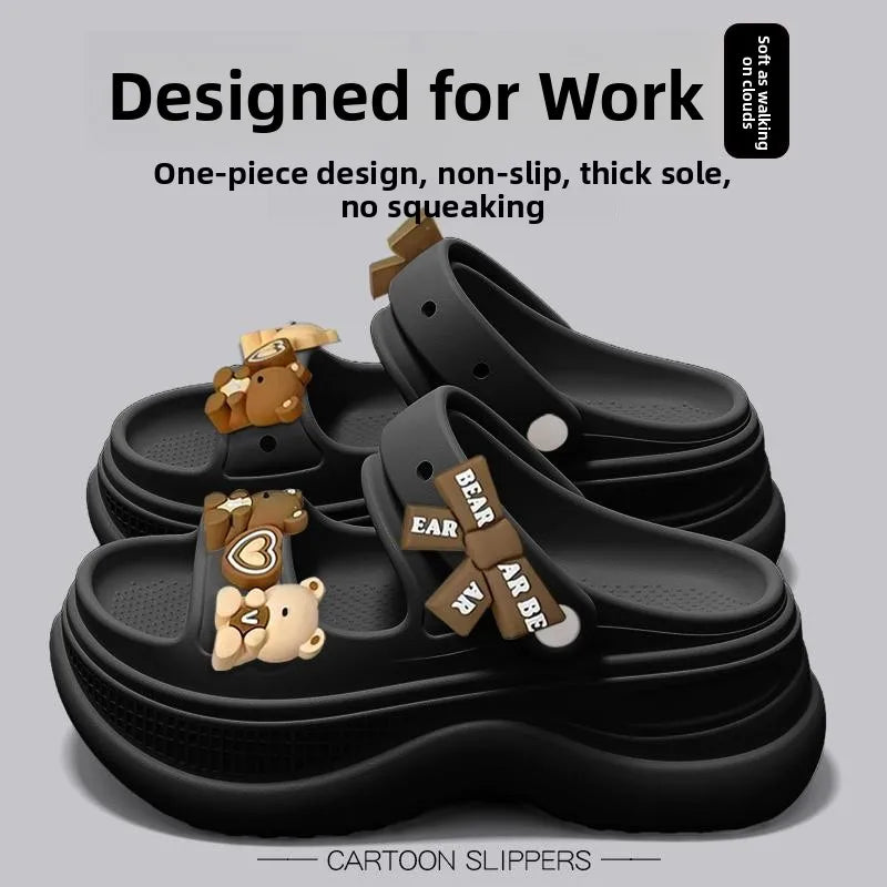 Women's Sandals 2026 New Summer Outdoor Fashion Heightening Work Special Soft Bottom Anti-slip Casual Slippers Ladies