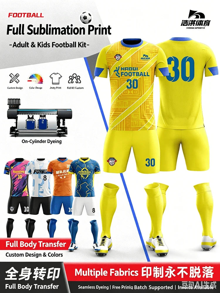Personalize Football Jerseys Soccer Uniforms Adult and Futsal Sportswear Training Tracksuits Athlete Training Clothes customized