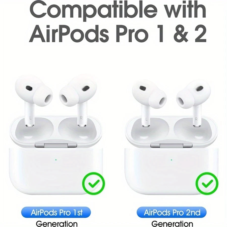 4 Pairs Liquid Silicone Ear Tips for Airpods Pro 1 2 Noise Reduction Pad Earplugs Ear Caps Comes with Cleaning Pen