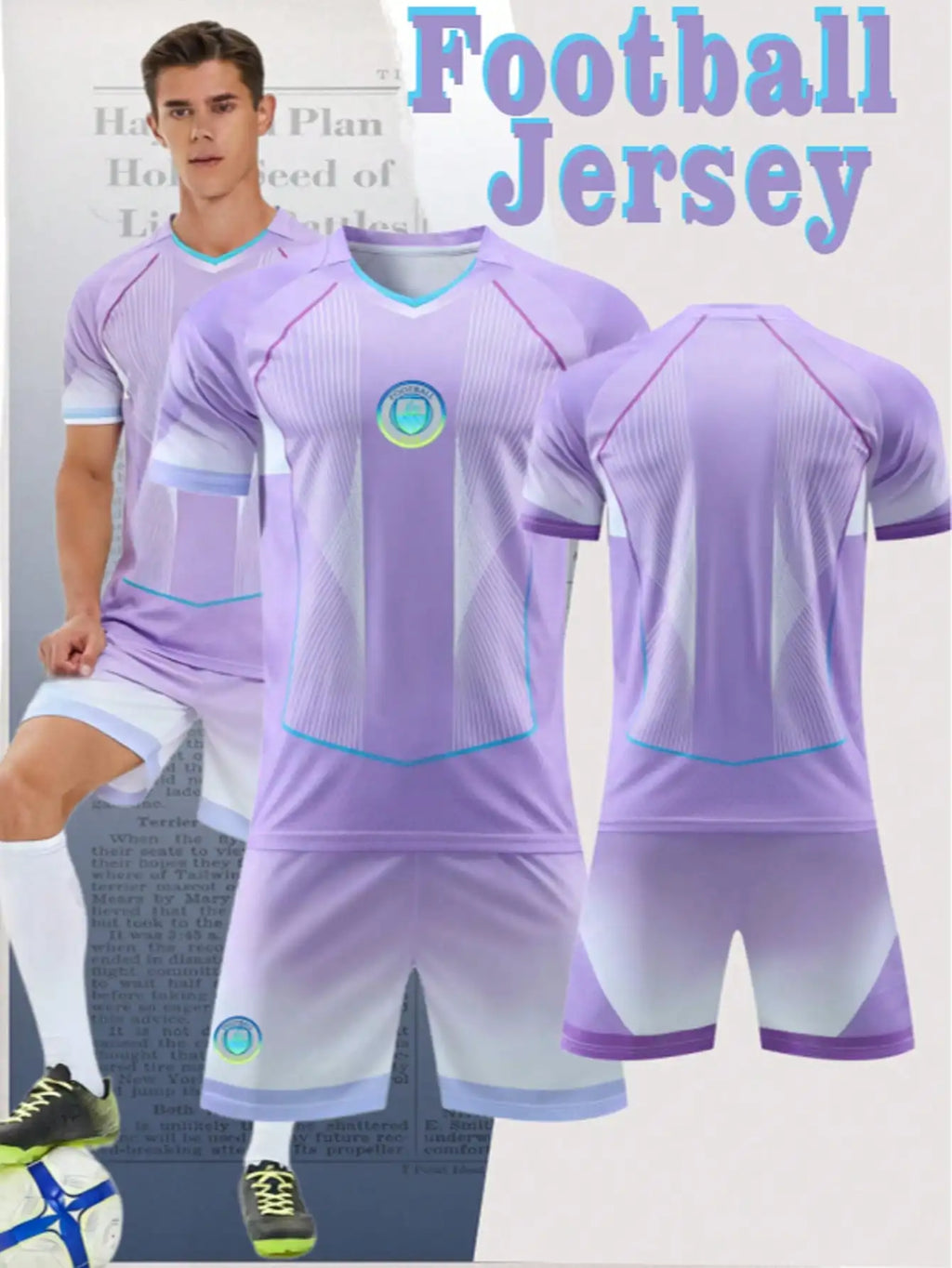 High Quality Breathable Cool T-Shirt Shorts Football Suit Set