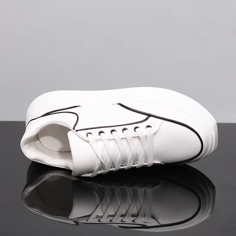 Women's Men's Sneakers Casual Sports Shoes Lightweight PU Leather Breathable Shoe Mens Flat White Tenis Shoes Zapatillas Hombre